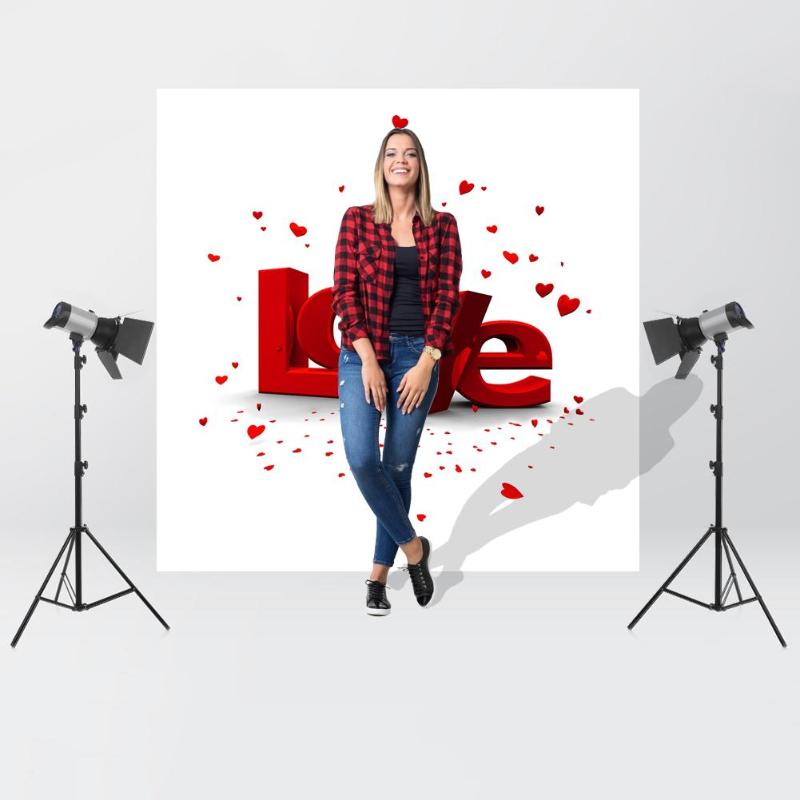 Backdrop Love Theme Photography Background Cloth Photographic Props Photo Decor for studio wedding photocall