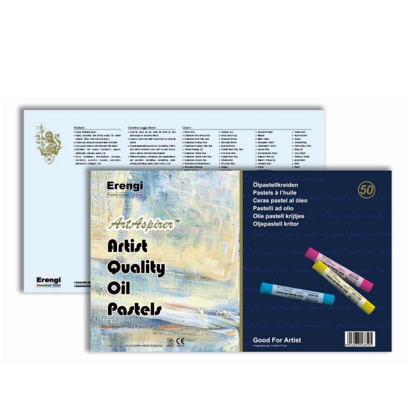 Erengi Top Level Round Shaped Crayons For Artist Soft Oil Pastels 25/36/50 Colors Oil Crayons Set Art Supplies: 50 Colors