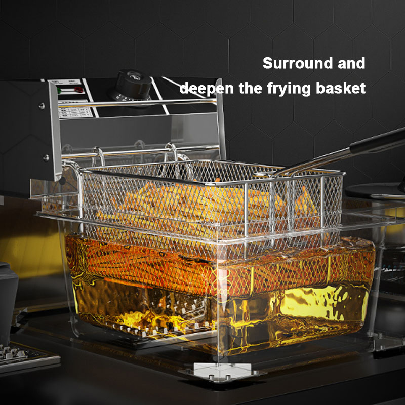 Rvs Elektrische Friteuse Multifunctionele Fat Friteuse Machine Grill Gebakken Vis Kip Vlees Aardappel Chips