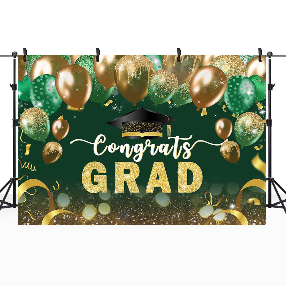 Mocsicka congratulazioni Grad Photo Background palloncini Glitter cappello da scapolo classe del 2024 decorazione per feste di laurea sfondo puntelli da Studio: Caffè / 272*1100