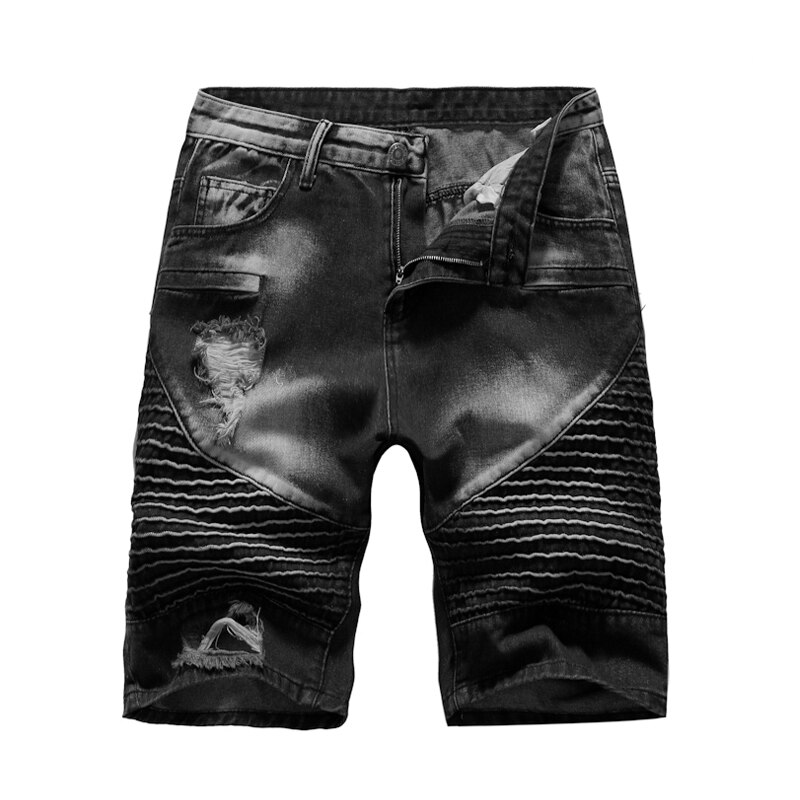 Hommes shorts été denim shorts décontracté és hommes jean bermuda planche à roulettes harem hommes survêtement genou longueur