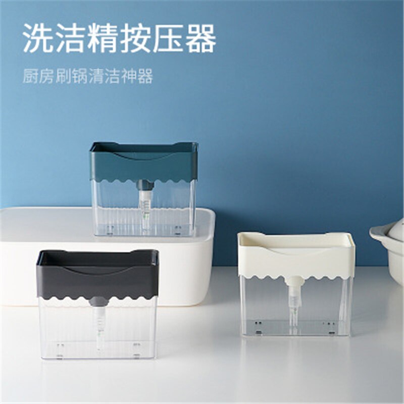 Press Soap Dispenser Sponge Detergent Liquid Dispenser Dishwashing Liquid Dispenser Box Press Automatic Soap Dispenser Kitchen