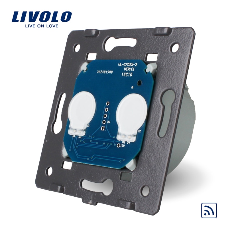 Livolo eu standaard afstandsbediening zonder kristalglaspaneel ,ac 220 ~ 250v,  wandlamp afstandsbediening + led-indicator, vl -c702r
