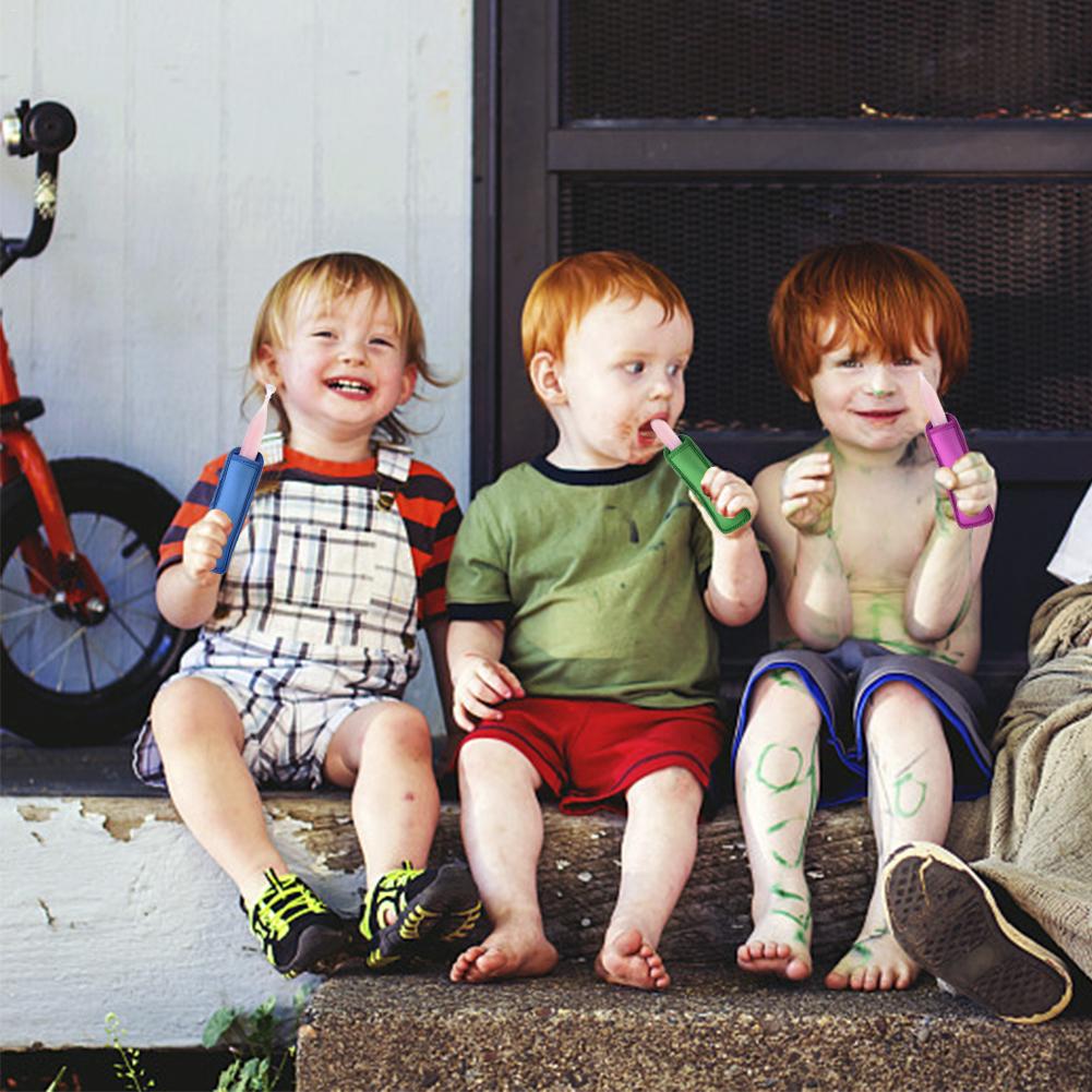 10 stks/set Kleurrijke Neopreen Popsicle Houder Vriezer Icy Pole Ice Lolly Sleeve Protector Voor Ijs Gereedschap Voor Party Supply