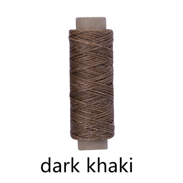 7 Color 150D 50M Leather Waxed Thread Flat Waxed Sewing Thread Wax Line Stitching Thread For Leather Craft DIY Sewing Tools: dark khaki