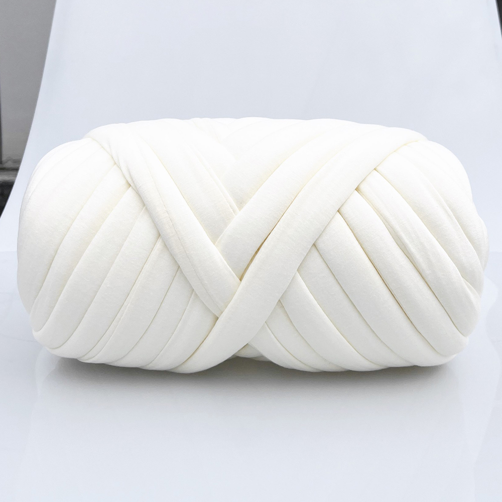 100g groft garn tykt super tykt garn strikkegarn roving spindingarn til gør-det-selv tæpper pudefremstilling: Elfenben