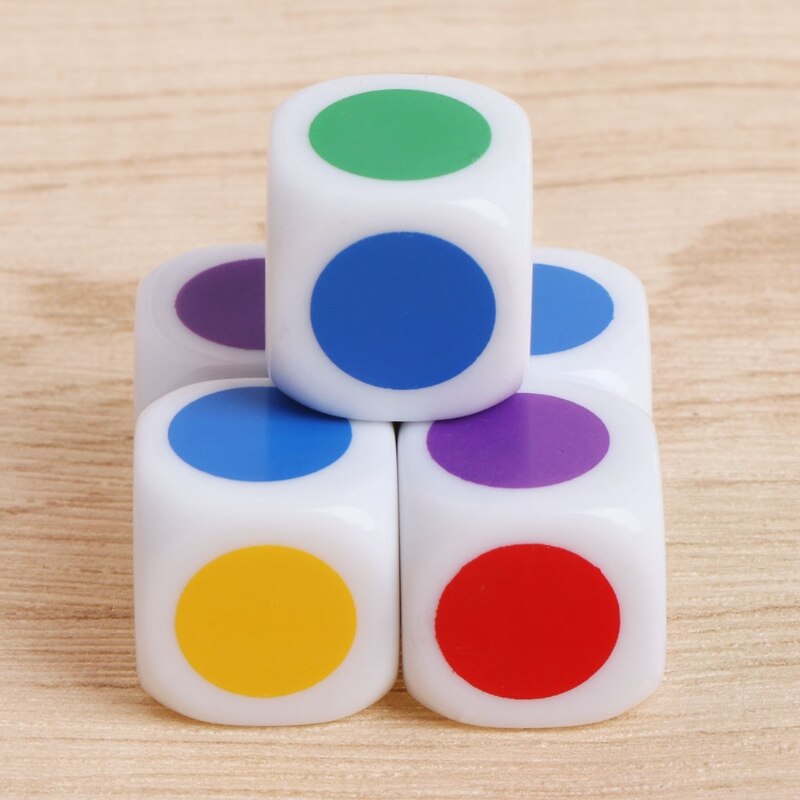 10Pcs 15Mm Multicolor Acryl Cube Dice Kralen Zes Zijden Draagbare Tafel Games Speelgoed