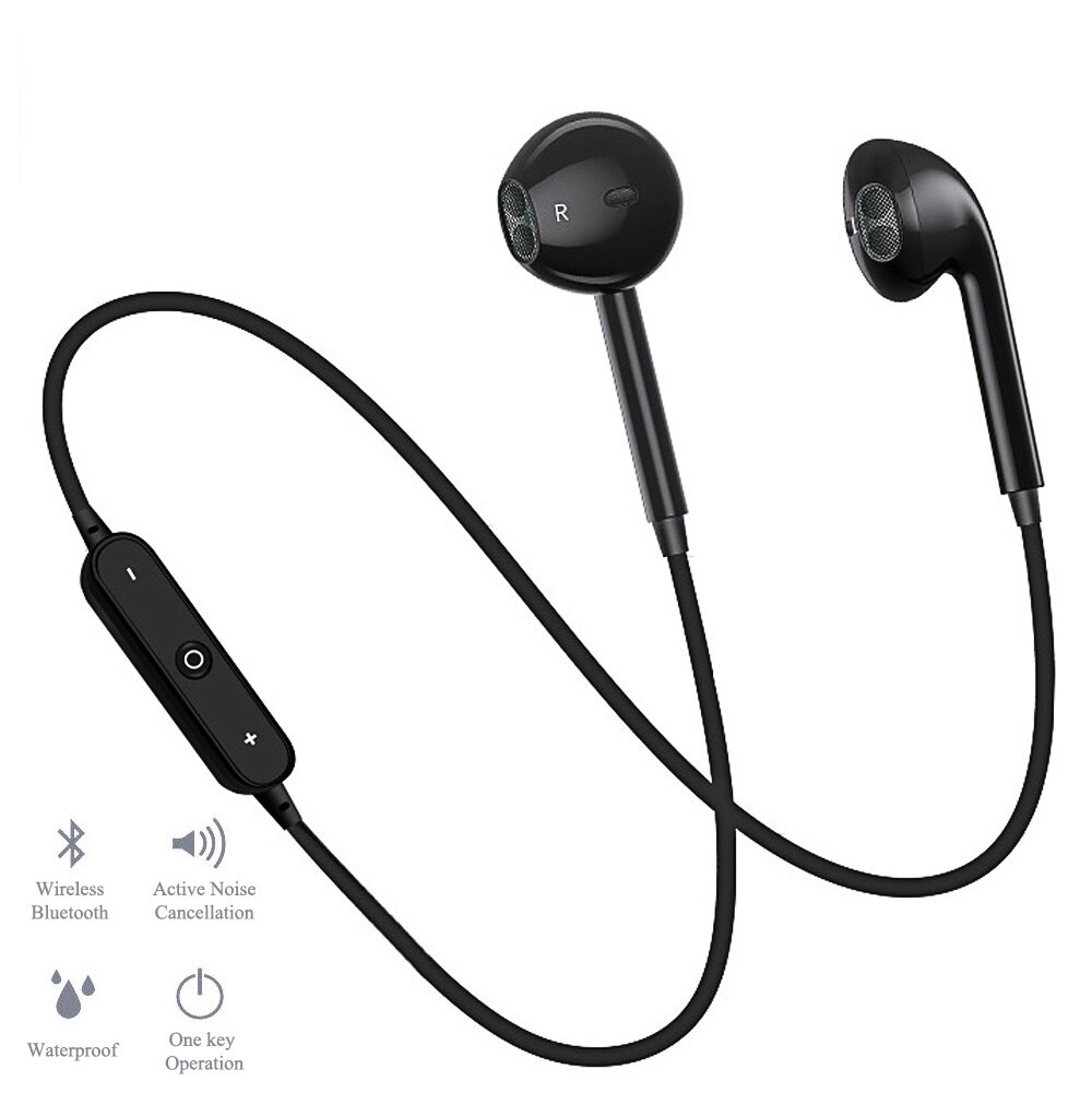 S6 Bluetooth Oortelefoon Sport Handsfree Draadloze Koptelefoon Magnetische Headset Hoofdtelefoon Met Microfoon Voor Mobiele Telefoons
