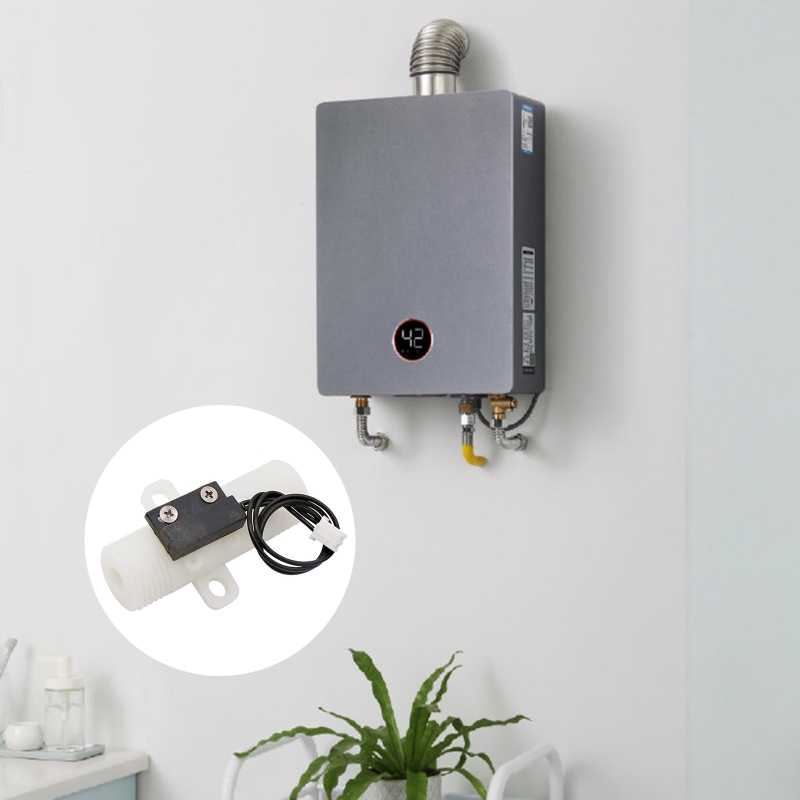 Water Electric Solenoid Valve Water Inlet Flow Switch Valve for Water Heater 1/2" Thread Compact Water Flow Switch