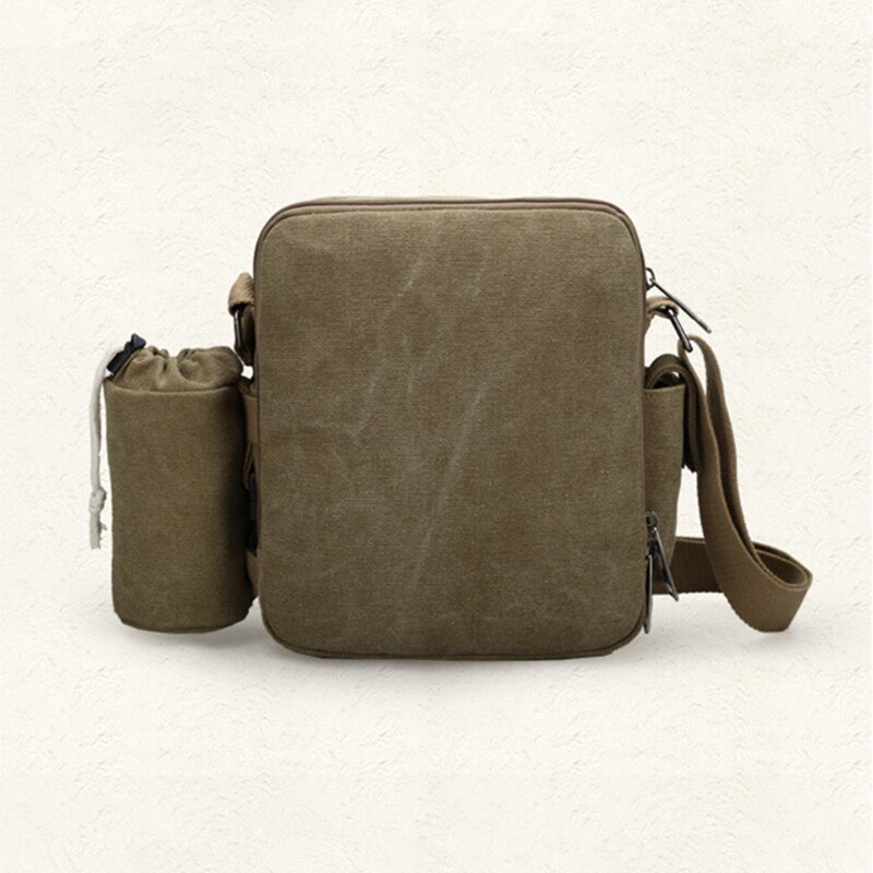 Canvas Male Solid Casual Shoulder Messenger bag Box Type Cross-body Bag