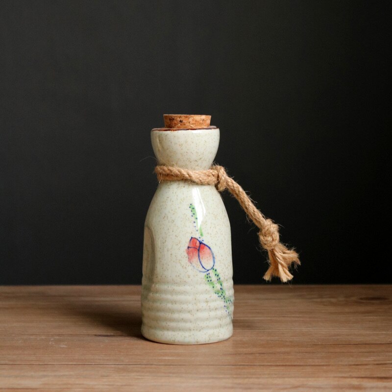Japansk årgang keramisk sake separator hvit gul vin sprit brennevin gryte flagon husholdning håndlaget vintøy: 6