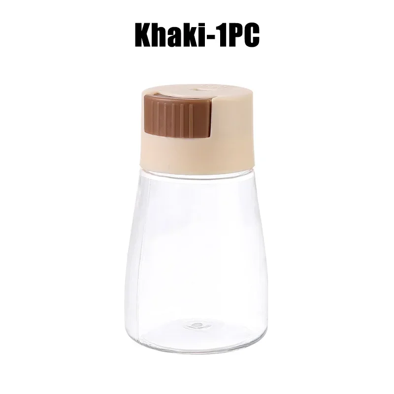 Quantitative Press Salt Shaker Sealed Seasoning Jars Adjustable Measurable Control Spice Containers Kitchen Cooking Essentials: light green