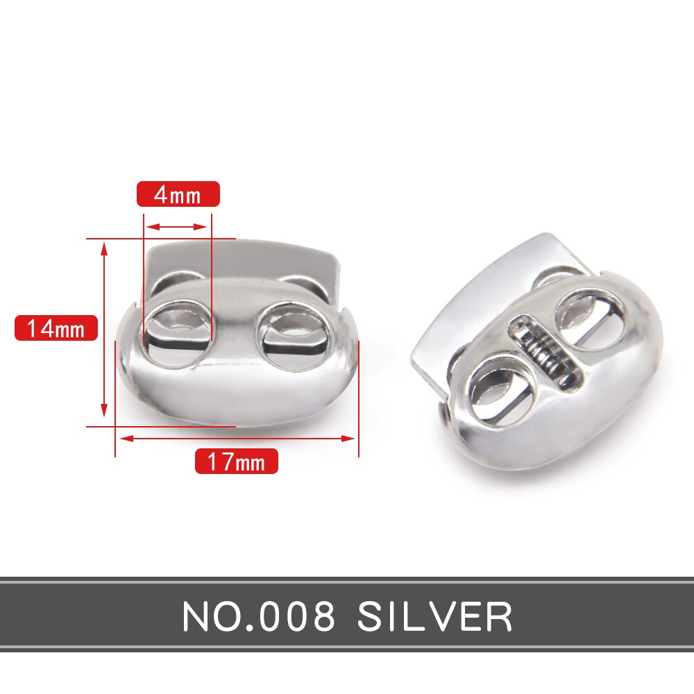 10 stk vintage sølv gunmetal guld ledning lås vippe metal stopper gør-det-selv beklædning syning beklædningsgenstand tilbehør klemme stop: No008 sølv 701