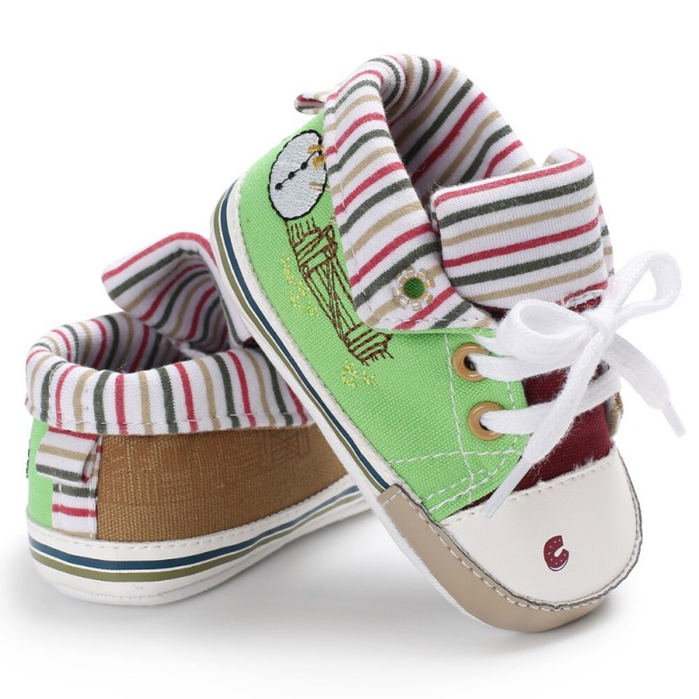 Bobora Pasgeboren Baby Babyschoenen Canvas Schoenen Baby Jongens Meisjes Hoge Top Sneaker Zachte Anti-Slip Zool