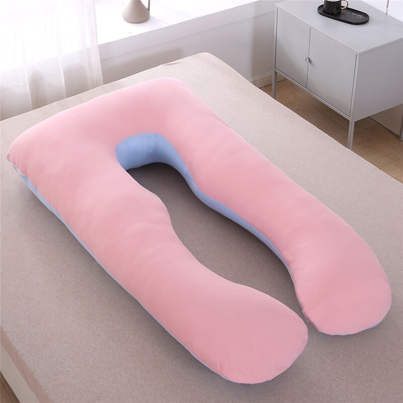 Almohada para mujeres embarazadas, almohada de cuerpo para embarazo, almohadas de algodón con forma de U, almohadas para dormir en el lado del embarazo, 140*75 CMYYF015: YYF015E-140X75CM