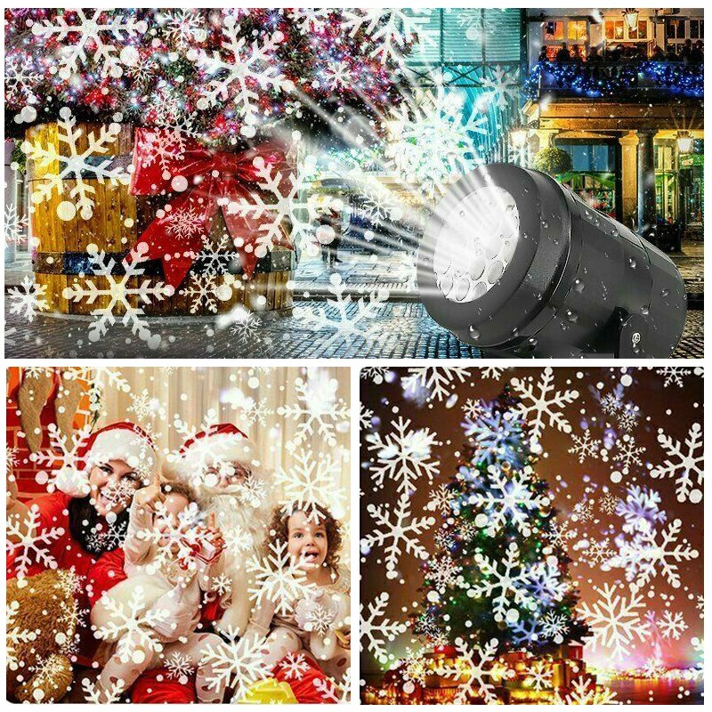 Proiettore di fiocchi di neve luce super luminosa spostare neve natale portato luci laser esterno impermeabile prato paesaggio decorazioni per feste di natale