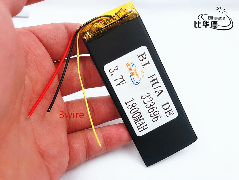 Li -po 3.8v xwd 323696p 1700 mah li-ion polymeerbatterij 3 kabels 1800 mah voor chinese kloon  i6 goophone 6s mtk android-telefoon