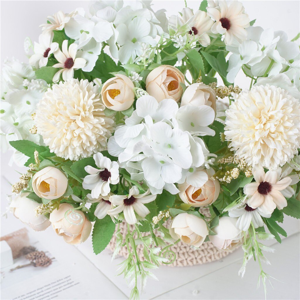 Mooie Kunstmatige Zijden Nep Bloemen Wedding Valentines Boeket Bridal Decor Voor Thuis Tafel Decor Nep Bloemen Hortensia 930