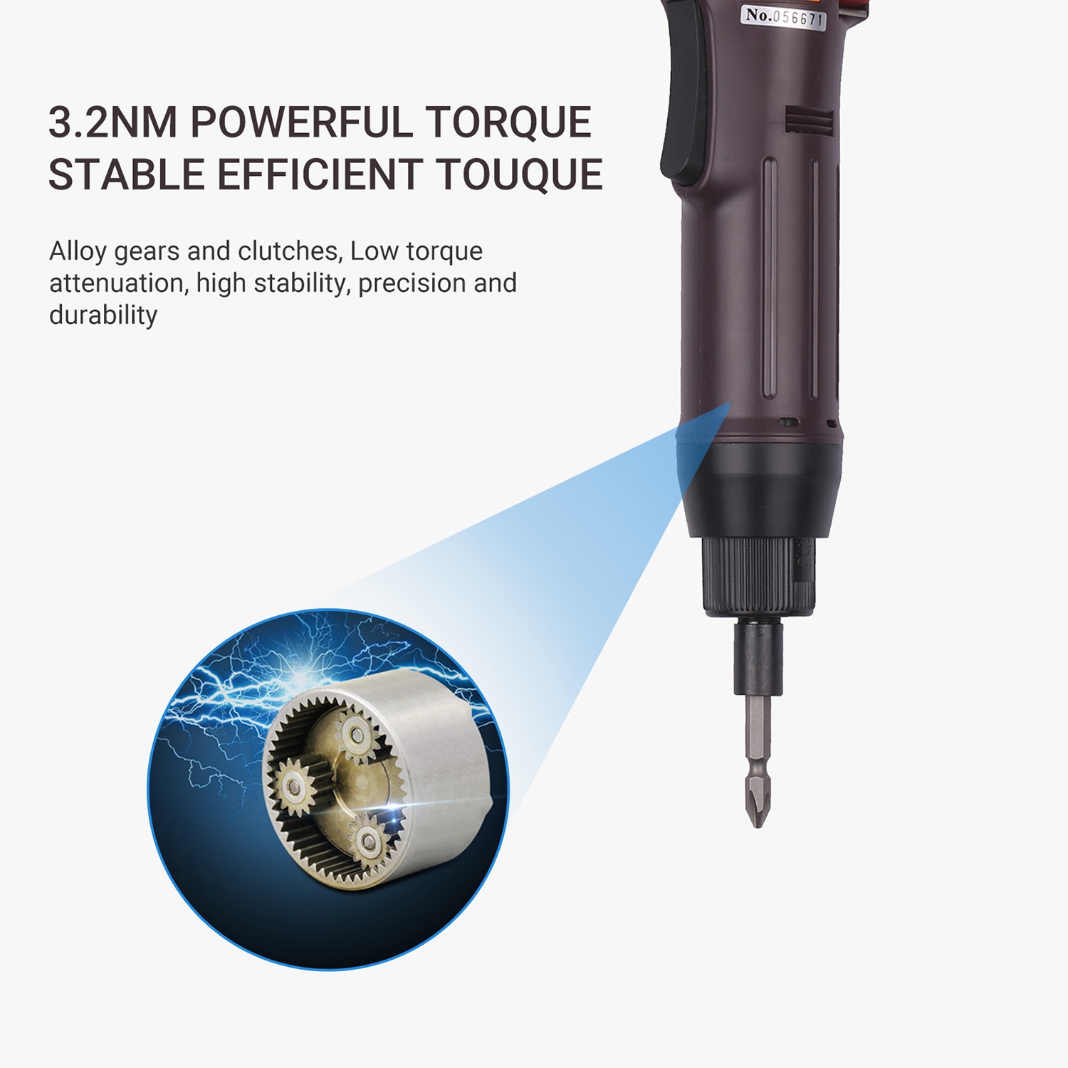 Industrial Electric Screwdriver 3.2Nm Adjustable Torque Electrical Screwdriver Corded Automatic Electric Batch Torque Power Tool