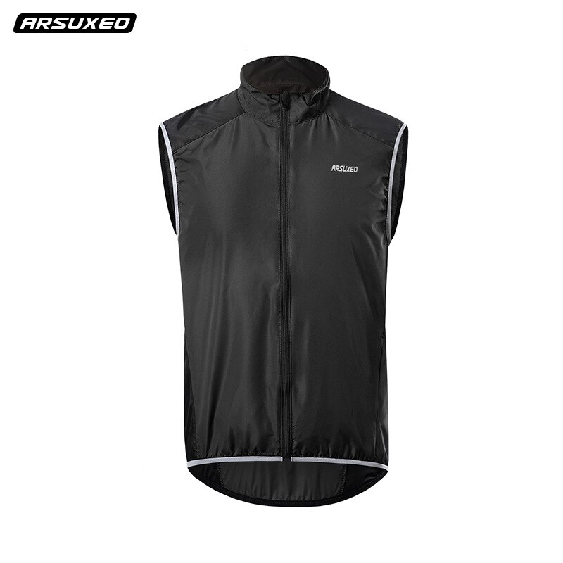 Arsuxeo reflekterende cykelvest herre vindtæt åndbar cykling vindvest cykel road mountainbike mtb downhill vindjakke