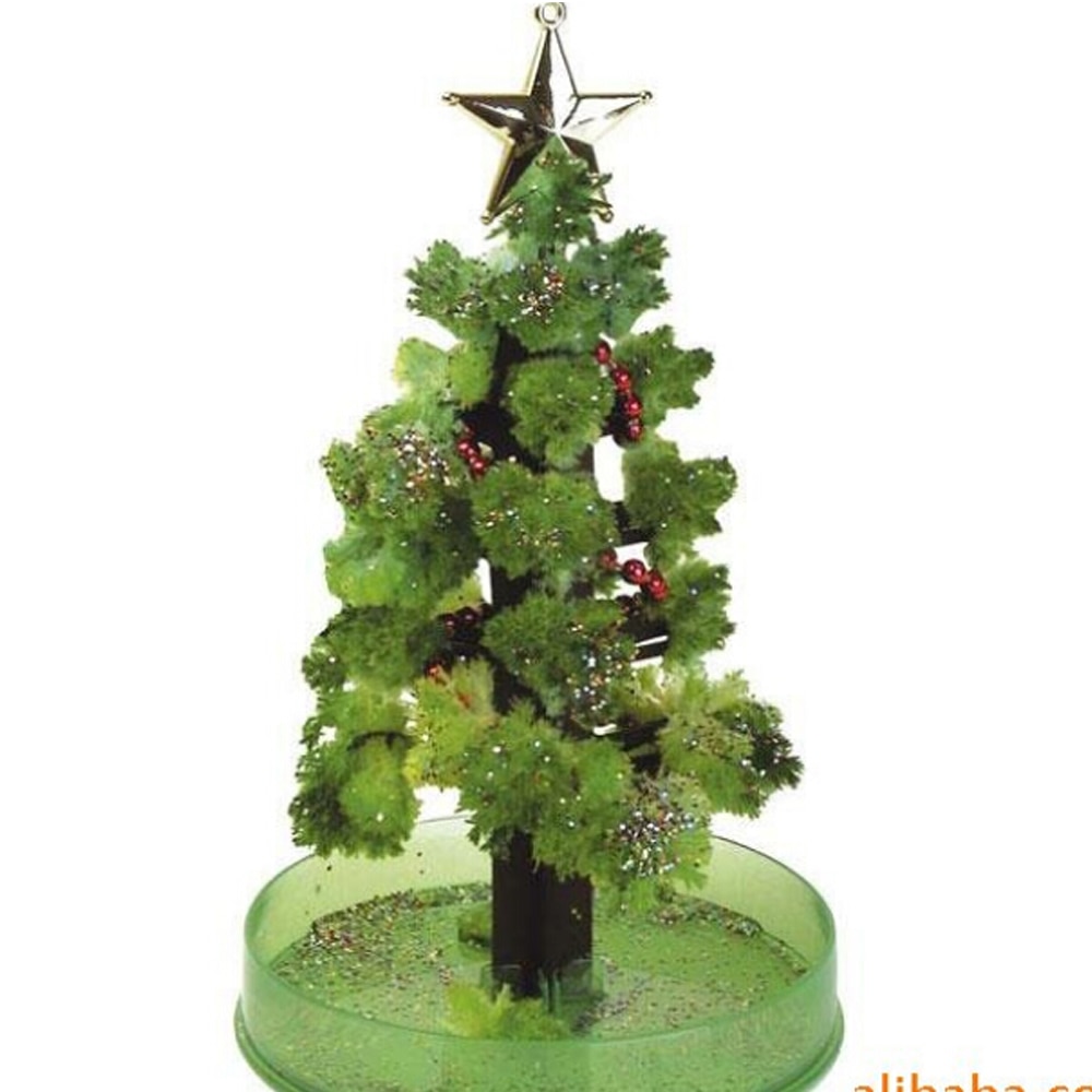 110mm H DIY Groene Visuele Magisch Groeien Papier Kristallen Boom Magic Groeiende Kerstbomen Wunderbaum Kinderen Speelgoed Voor kinderen