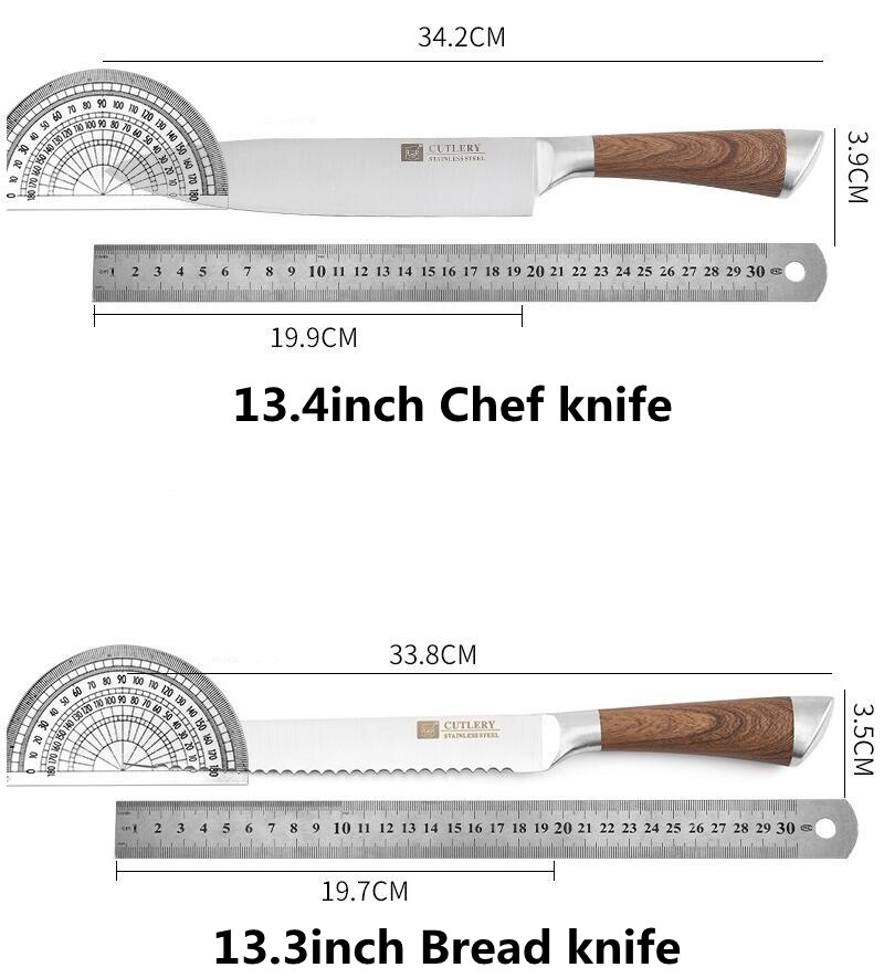 Little Cook 6 Stuk Handgemaakte Japanse Keukenmessen Set Sharp Vaste Blade Officemes Utility Cleaver Sushi Koksmes Koken gereedschap