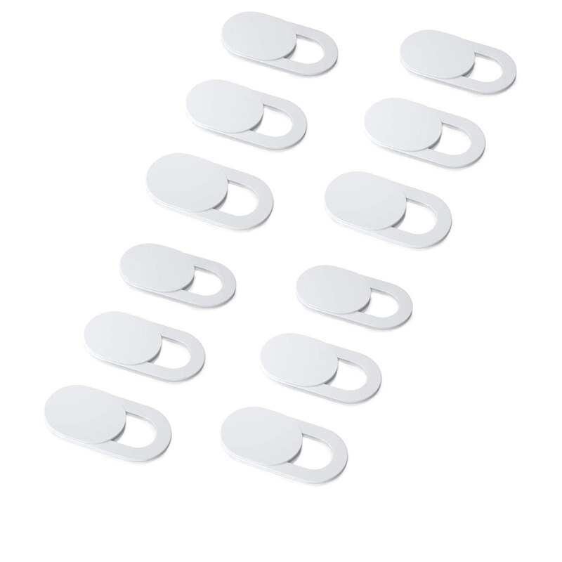 3 6 9 12 PACK Universal Webcam Shutter Laptop Phone Front Web Camera Cover Slider Ultra Thin Portable Privacy Sticker Protection: White - 12 Pack