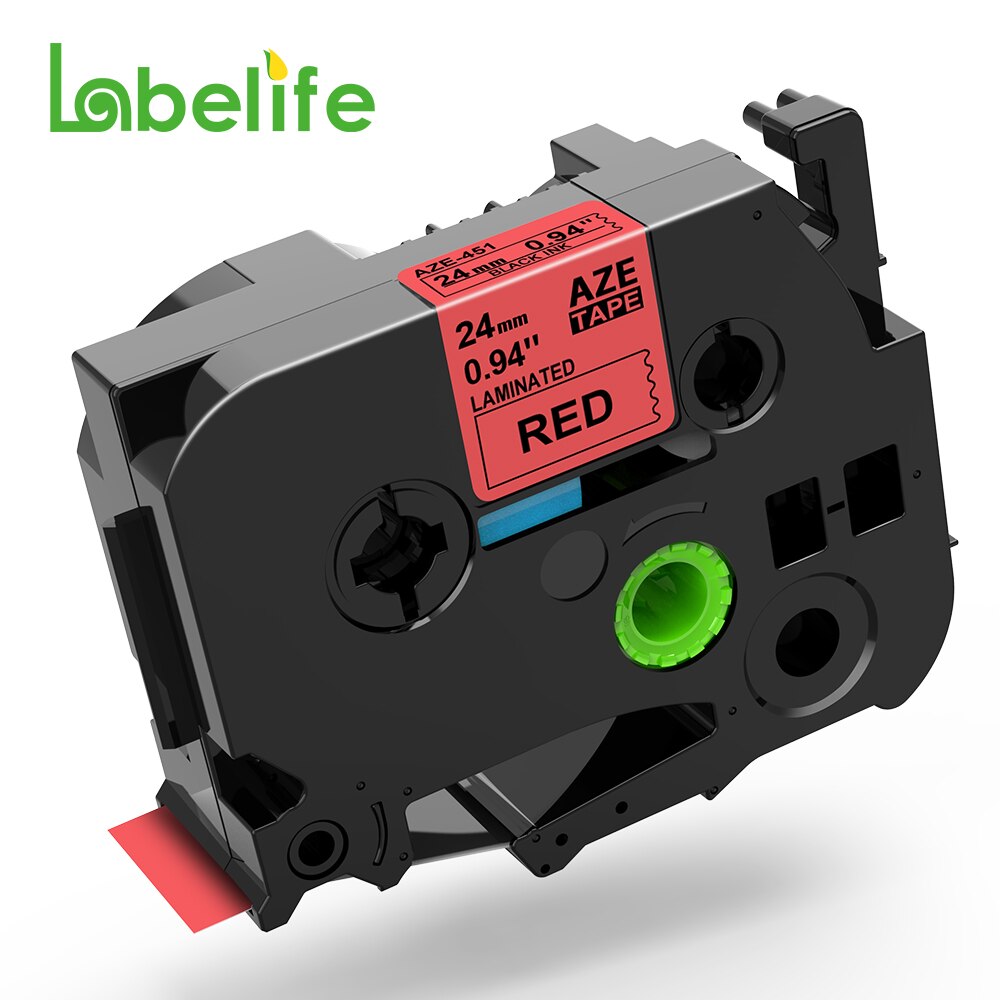 Mutiple Kleuren Compatibel Voor Brother P-Touch Label Tape 24Mm Zwart Op Wit Zwart Op Geel Label Printer tape Voor PTP700 710: Black on Red