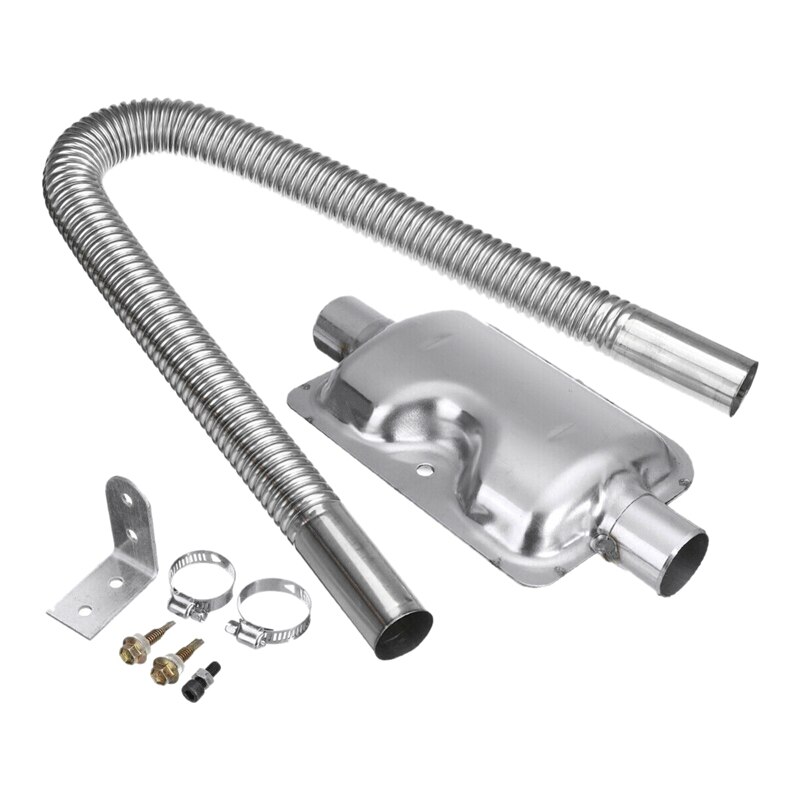 Car Parking Diesels Air Heater 60cm Exhaust Pipe + 24mm Mute Muffler Set Kit: Default Title