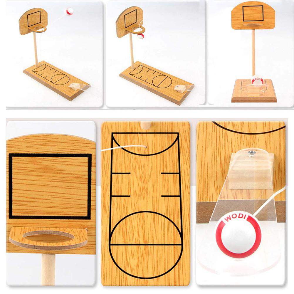 Stress Relief Toy Mini Basketball Game Office Desktop Wooden Table Basketball Board Game Toy