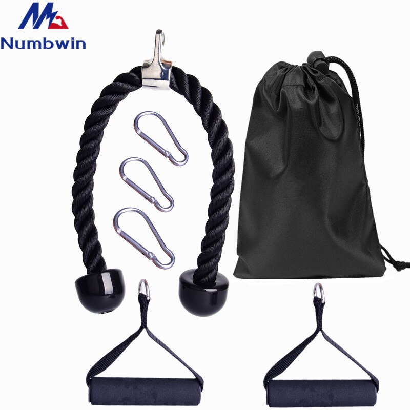 7 stk/sett triceps tau abdominal crunches kabel pull down laterals biceps muskel trening fitness body building gym pull rope: Fiolett
