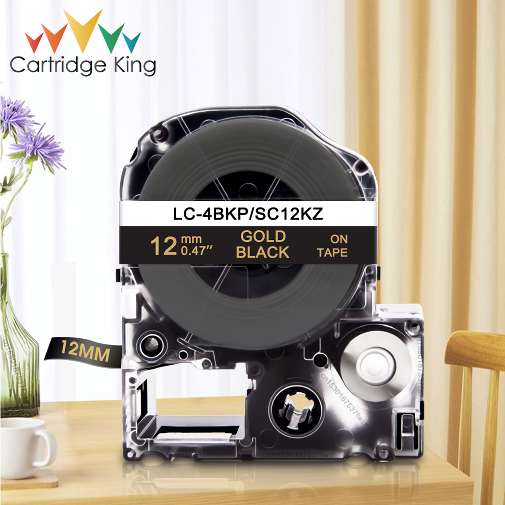 6/9/12mm Replace for Epson Label Tape SS12KW SS9KW SS6KW ST12KW LK-4WBN Compatible for Espon LW-300 LW-400 LW-600P LW-700 Maker: WHITE / 9mm