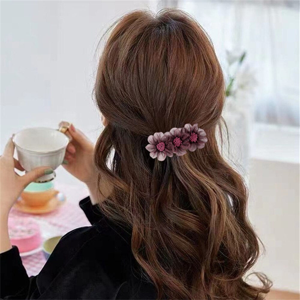 Horquilla con flores para mujer, herramienta de trenzado para el cabello, pasadores de Camelia, accesorios de peinado