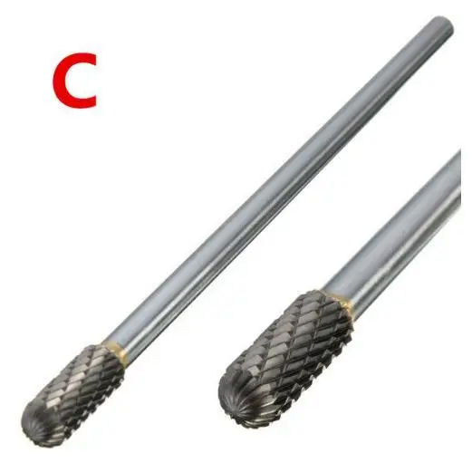 1pc 6mm Shank 150mm Long Carbide Rotary File Milling Cutter Rotary Burr Double Cut CNC Engraving Bit For Dremel Grinder Drill: green