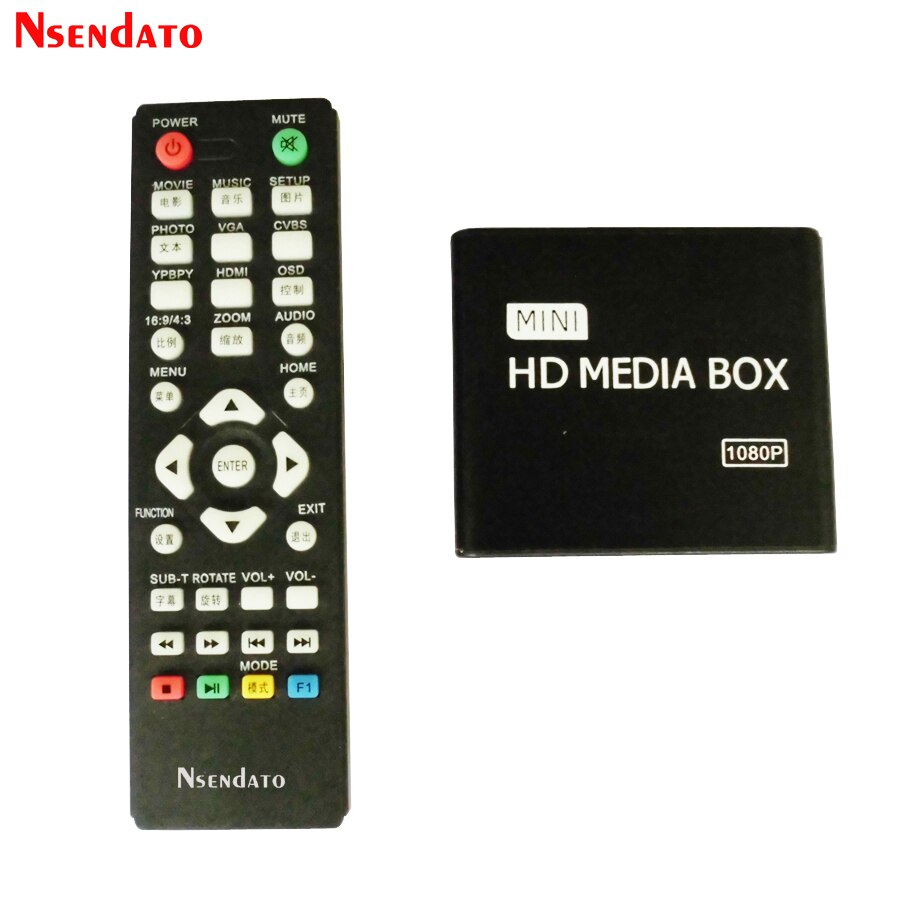 Mini reproductor Multimedia HD 1080P, Full HD, USB, vídeo, HDD, Mediaplayer, compatible con MKV/SD/USB/MMC/AV/Yprpb
