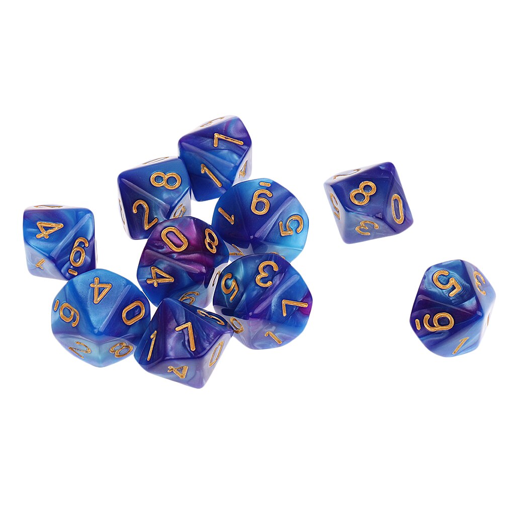 10pcs 10 Sided Dice D10 Polyhedral Dice for Education or school supplies