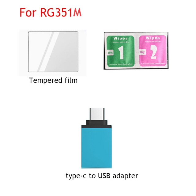 Anbernic Onderdelen Voor RG351M/RG350M/RG351P/RG350/RG350P/RG280V/RG280M Universele Tas Glas Screen protector Hd Kabel Hd Retro Game: For RG351M