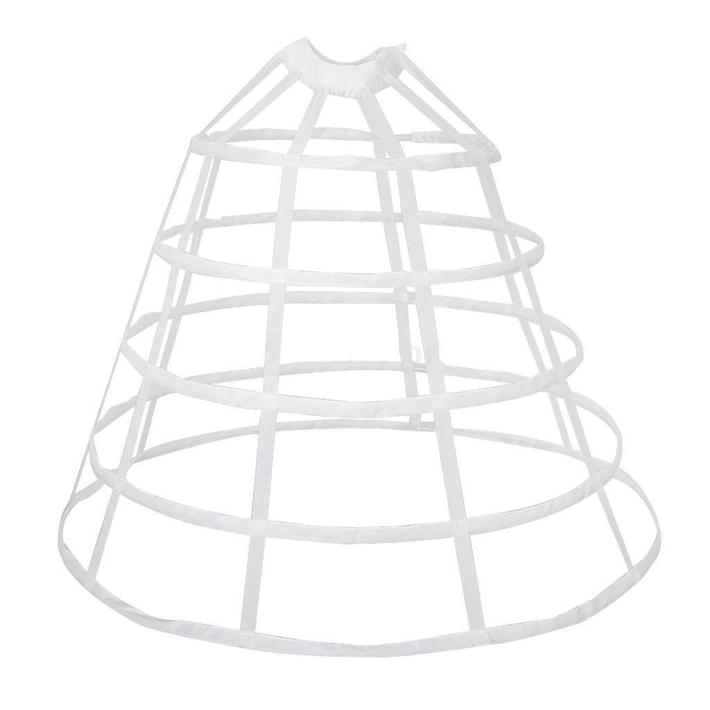 Triangular Crinoline 5 Hoop Cage Petticoat Bustle Full Dress Wedding Gown Pannier Underskirt Winter