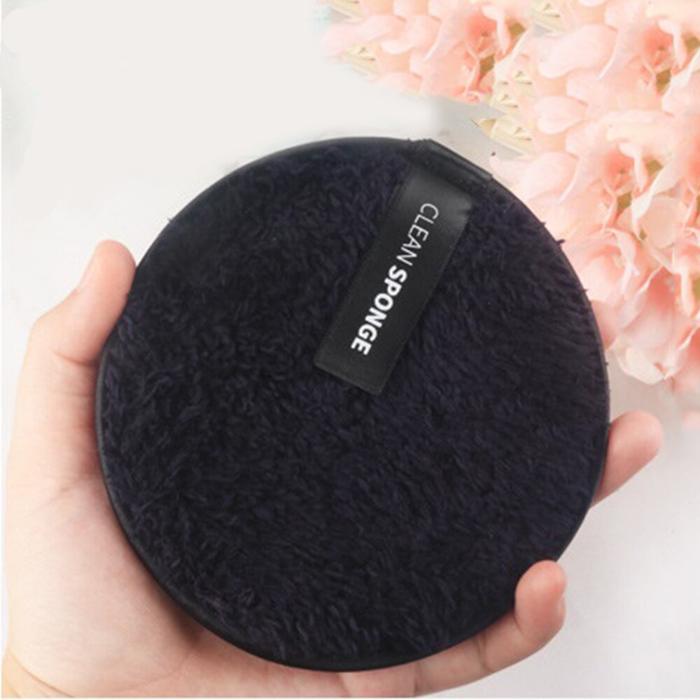 Cleansing Cotton Pads puff Face Cleaner Makeup Remover Flapping Wet Sponge Face Cleaner Makeup Remover Towel Wet Sponge: Black