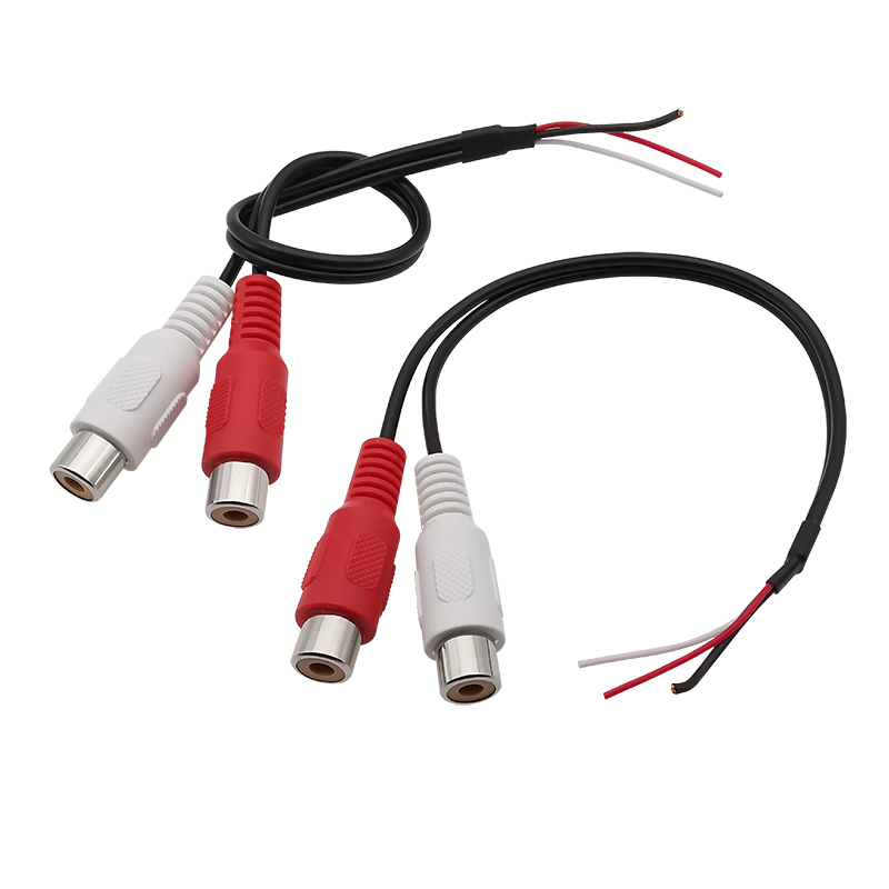 2Stck RCA Stecker/Buchse Audio- Kabel Verlängerung Draht Stecker Adapter RCA Audio- Video Kabel Zopf Schweißen DIY Stecker: Elfenbein
