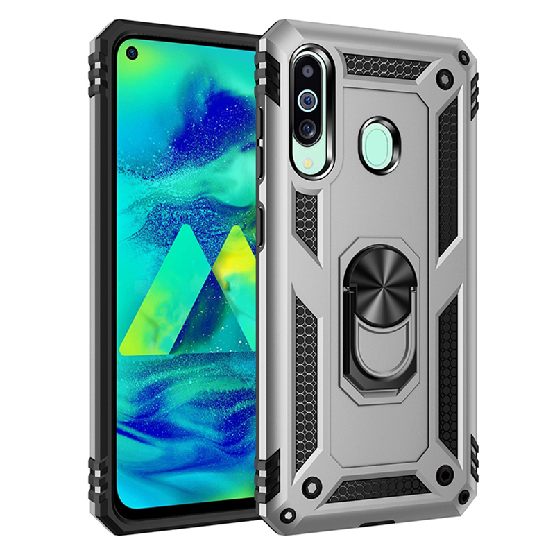For Samsung Galaxy A60 A80 A90 5G Case Armor Holder Magnetic Car Ring Phone Case For Samsung A40S A70E M40 M40S M42 Back Cover: ABS / Clear
