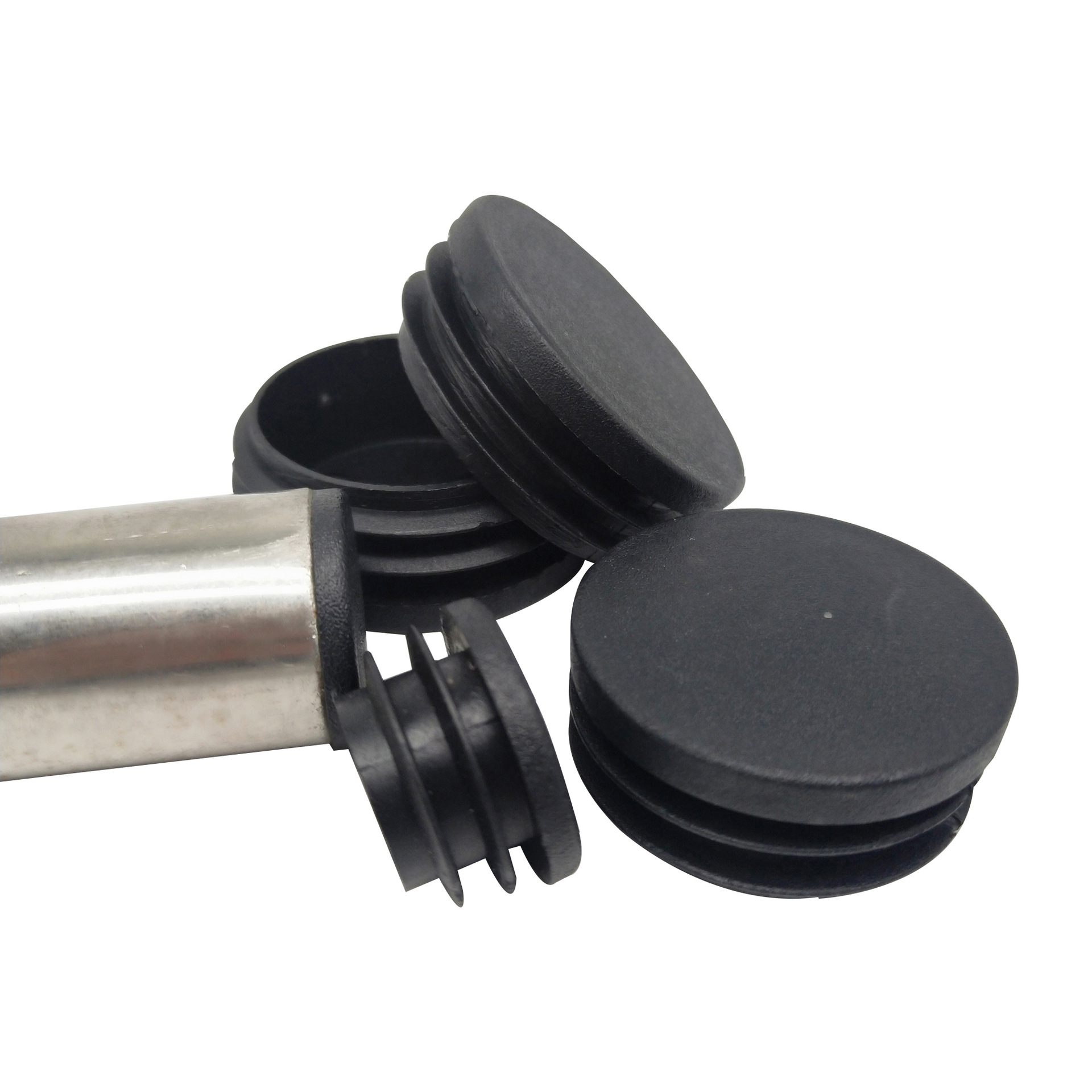 Tapón de tubo redondo, 1-50 Uds., tapa de extremo ciega de plástico negro, tapón de inserción de tubo, plástico decorativo 16 25 32 40 50mm