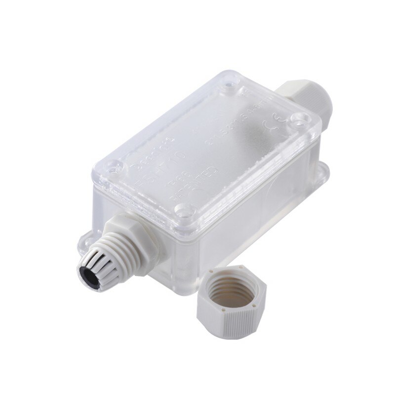 IP66 outdoor waterproof &amp; Flame retardant junction box with terminal white/black/transparent junction box one in and one out