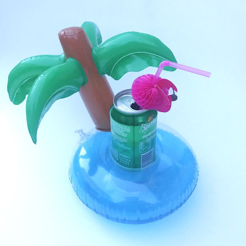 Mini fanny ombrello gonfiabile fenicottero d&#39;acqua galleggiante portabicchieri piscina giocattoli estivi: coconut tree