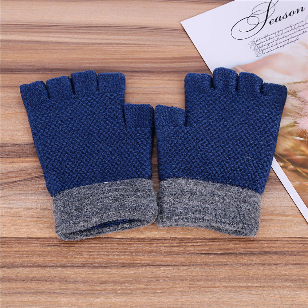 invierno cálido para hombre Guantes gruesos de lana de punto de medio dedo Guantes sin dedos Guantes Luva Handschoenen Rekawiczki