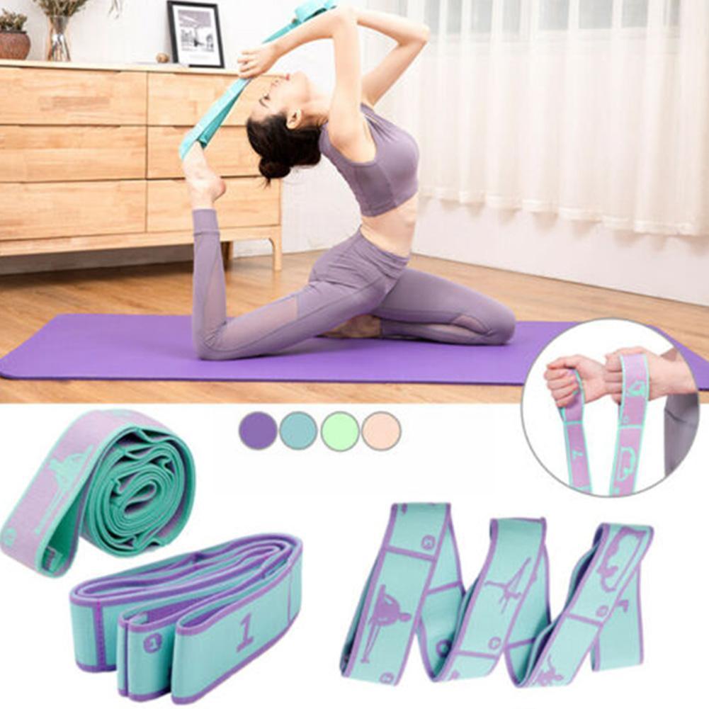 Multifunktionaler tanz-yoga-hilfsdehnungsgürtel, lateinamerikanisches pilates-training, elastisches widerstandsband, anfänger-yoga-anzeige  b9 r 2