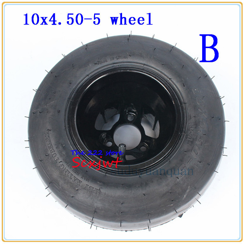 GO KART wheel front 10X4.50-5 Inch Aluminum Alloy Wheel Rim Hub and vacuum tire tyre fits for KARTING ATV UTV Buggy go-kart