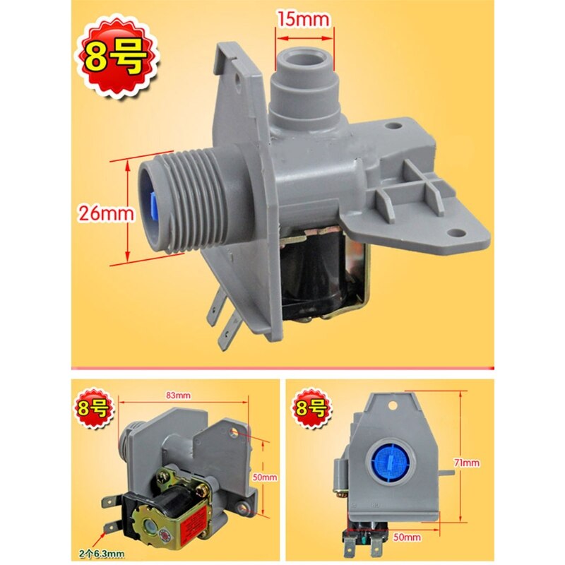 Universal Washing Machine Water Double Inlet Valve Home Electrical Appliance Durable Replacement Parts: 8