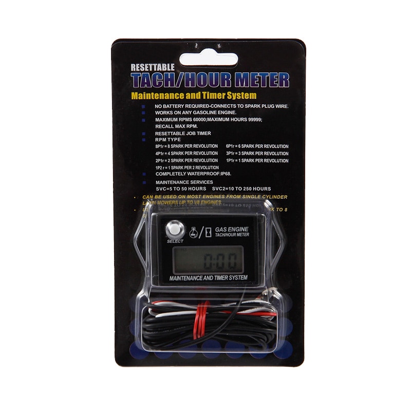 Waterproof Motocross InductiveTachometer Hour Counter RPM Meter for ...