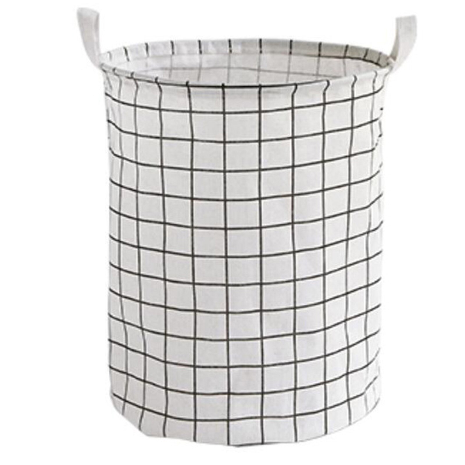 Basket Clothing Laundry Bag Large Storage Box Canvas Foldable Collapsible Home And Nursery With Handle Organizer: White